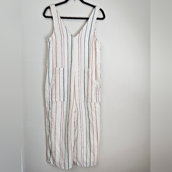 American Eagle Outfitters Pants - American Eagle Outfitters Striped Jumpsuit - White with Multicolor Stripes